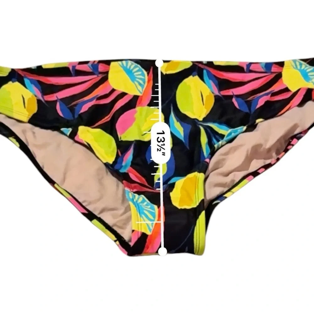 Tabitha Brown x Target Black‎ Multi Tropical Lemon Print Bikini Bottoms 3X NEW